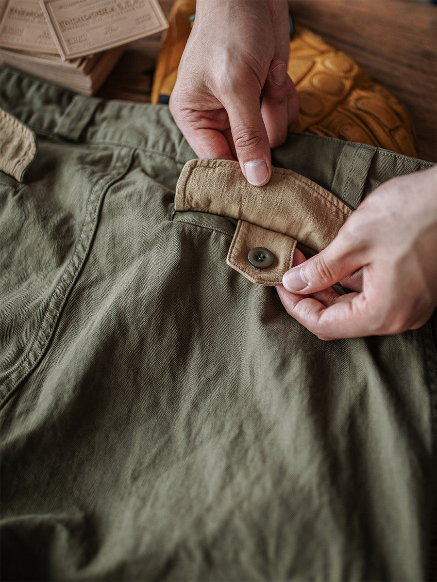 Roberta | Relaxed Fit Herringbone Twill Field Pants