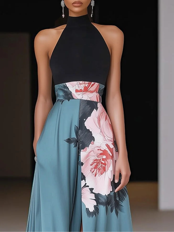 Rosalind | Sleeveless A-Line Floral Maxi Dress