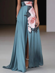 Rosalind | Sleeveless A-Line Floral Maxi Dress