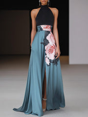 Rosalind | Sleeveless A-Line Floral Maxi Dress