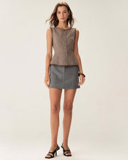 Rowan | Classic Fit Brown Plaid Holiday Clothes Vest