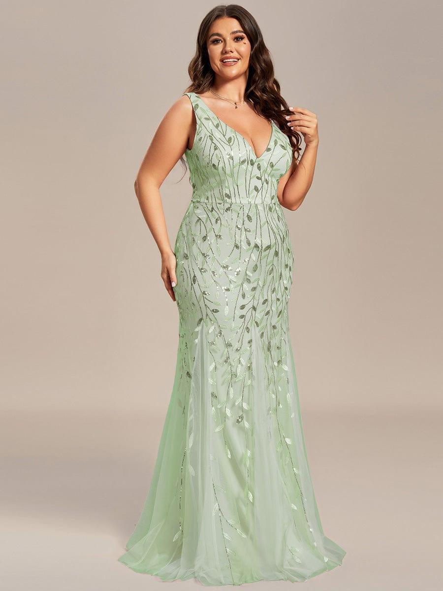 Serena | Fishtail Maxi Dress with Double V-Neck