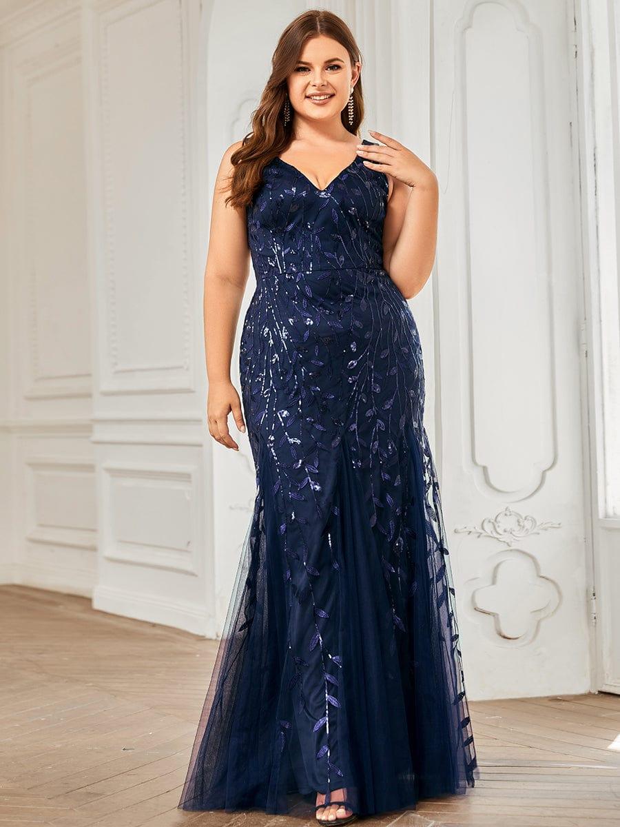 Serena | Fishtail Maxi Dress with Double V-Neck