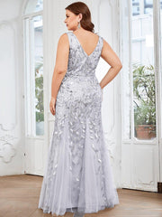 Serena | Fishtail Maxi Dress with Double V-Neck