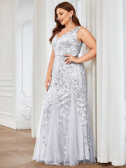 Serena | Fishtail Maxi Dress with Double V-Neck