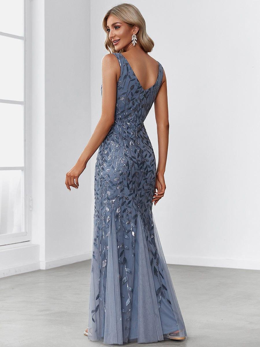 Serena | Fishtail Maxi Dress with Double V-Neck