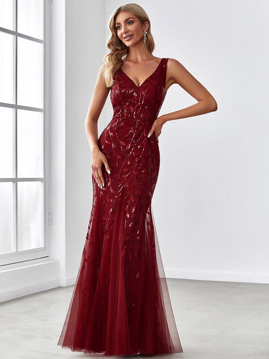 Serena | Fishtail Maxi Dress with Double V-Neck