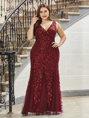 Serena | Fishtail Maxi Dress with Double V-Neck