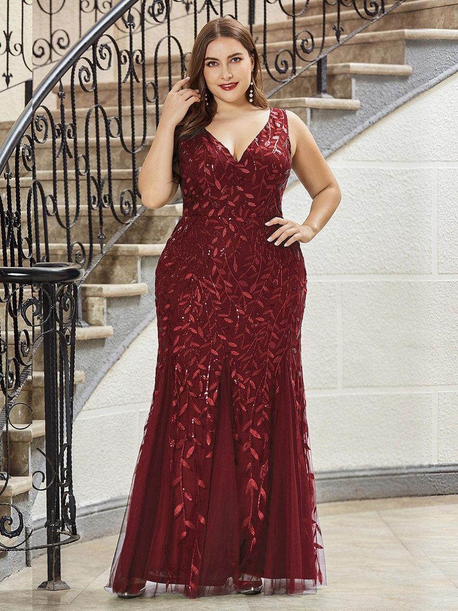 Serena | Fishtail Maxi Dress with Double V-Neck