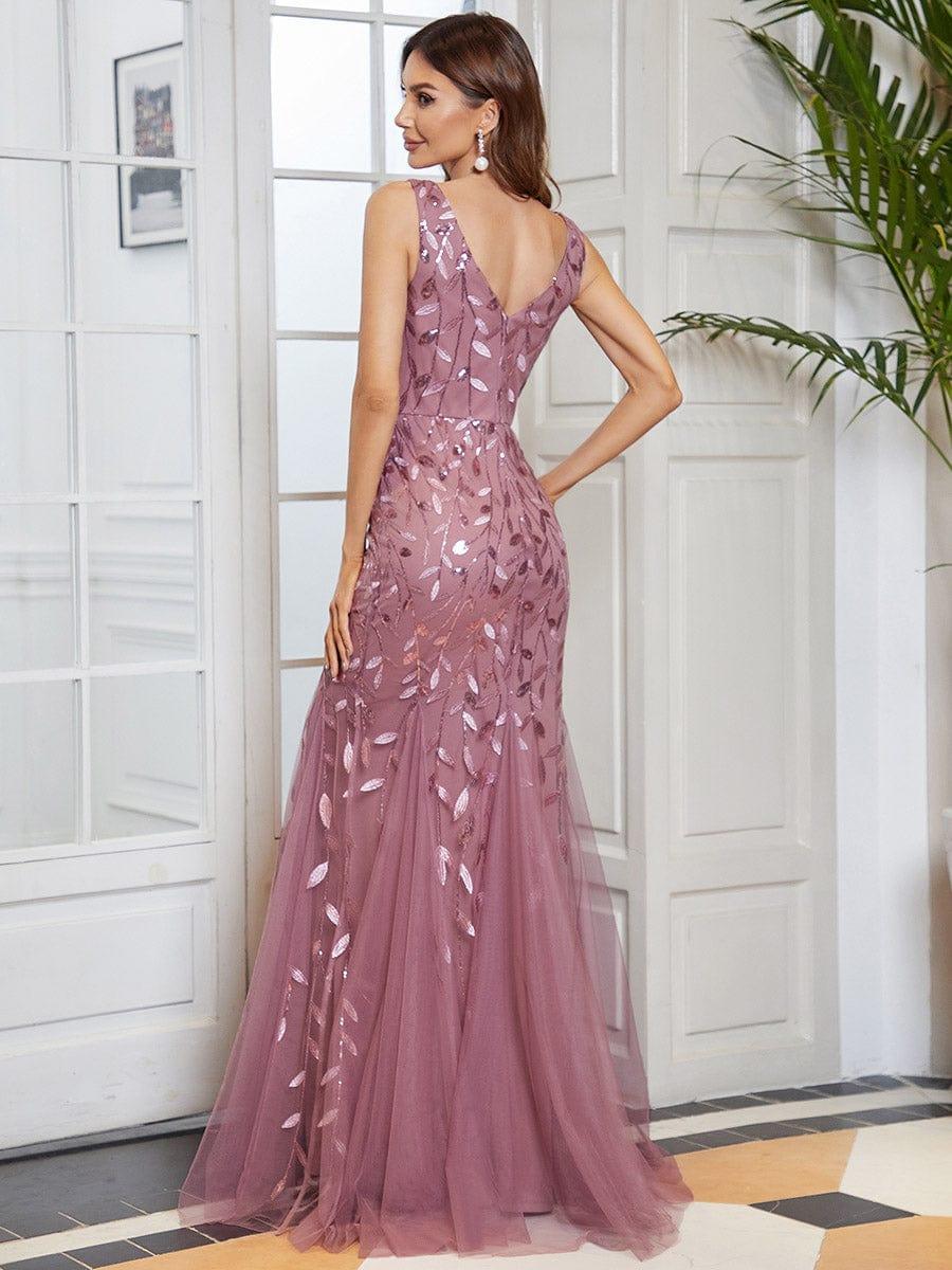 Serena | Fishtail Maxi Dress with Double V-Neck