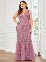 Serena | Fishtail Maxi Dress with Double V-Neck