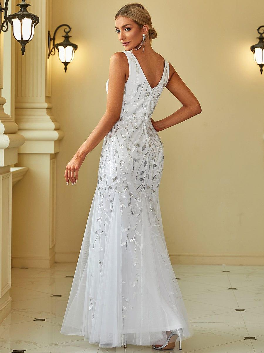 Serena | Fishtail Maxi Dress with Double V-Neck