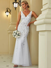 Serena | Fishtail Maxi Dress with Double V-Neck