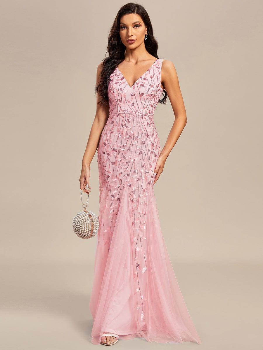 Serena | Fishtail Maxi Dress with Double V-Neck
