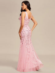 Serena | Fishtail Maxi Dress with Double V-Neck