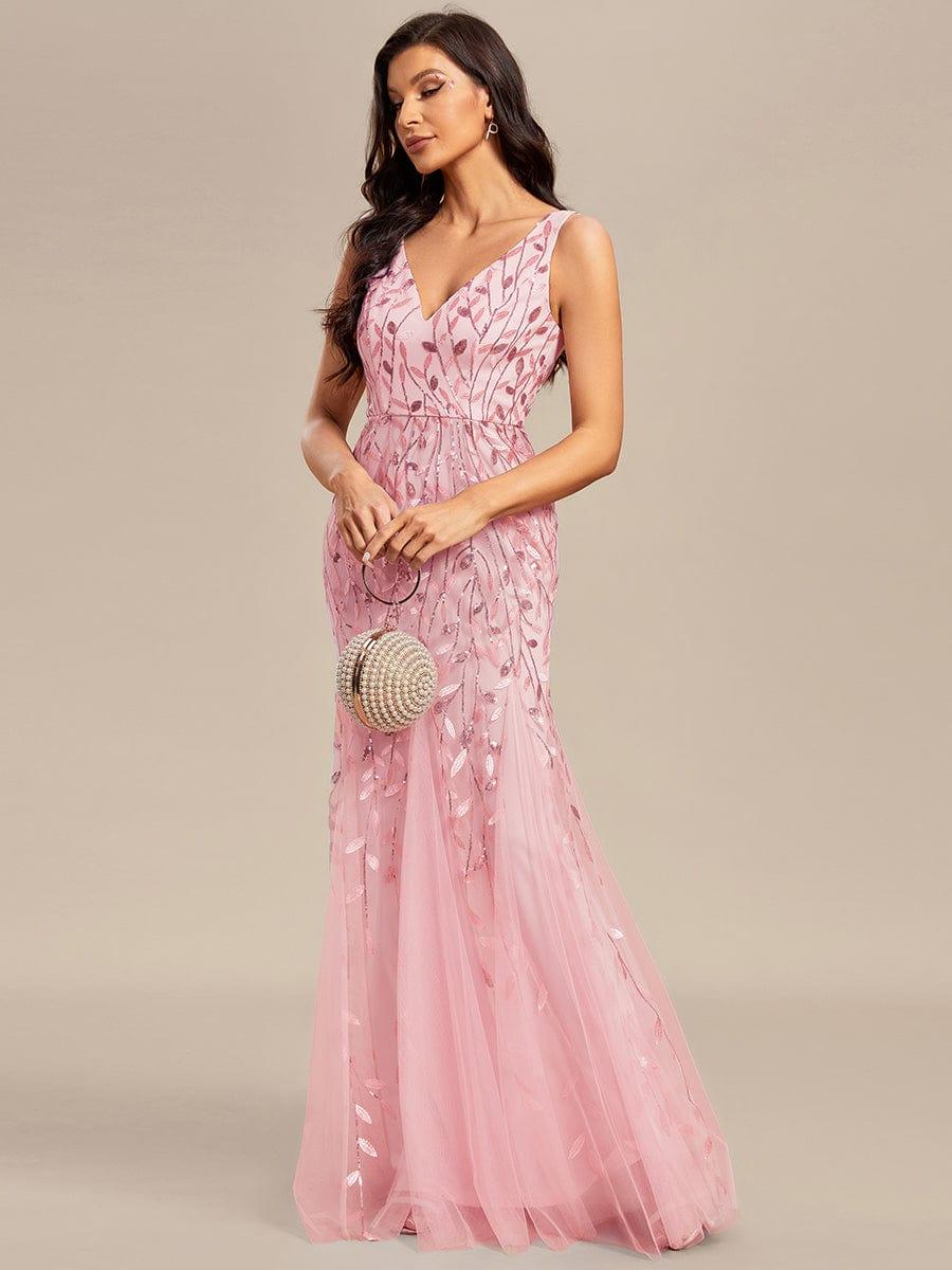 Serena | Fishtail Maxi Dress with Double V-Neck