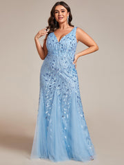 Serena | Fishtail Maxi Dress with Double V-Neck