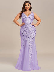 Serena | Fishtail Maxi Dress with Double V-Neck