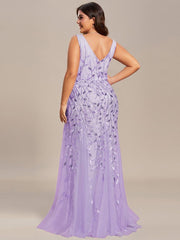 Serena | Fishtail Maxi Dress with Double V-Neck