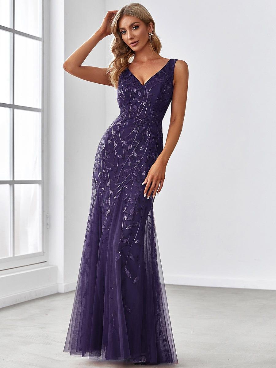 Serena | Fishtail Maxi Dress with Double V-Neck