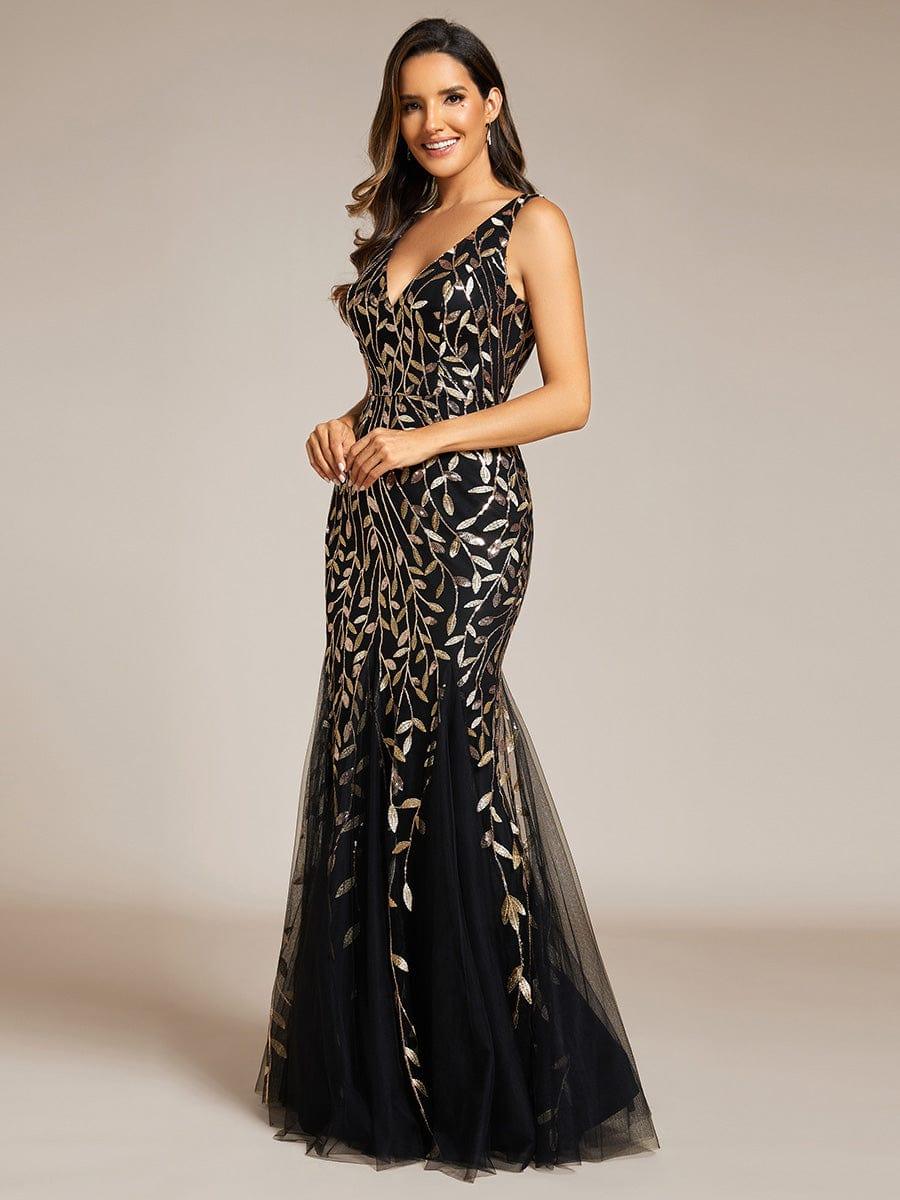Serena | Fishtail Maxi Dress with Double V-Neck