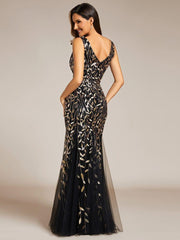 Serena | Fishtail Maxi Dress with Double V-Neck
