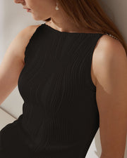 Shea | Textured Fit Prom Midi Dress