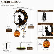 Sheldon Solar Metal Garden Stake Light with Halloween Moon Design – Ideal for Yard or Porch