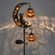 Sheldon Solar Metal Garden Stake Light with Halloween Moon Design – Ideal for Yard or Porch