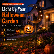 Sheldon Solar Metal Garden Stake Light with Halloween Moon Design – Ideal for Yard or Porch