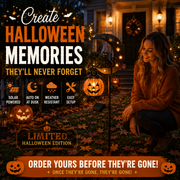 Sheldon Solar Metal Garden Stake Light with Halloween Moon Design – Ideal for Yard or Porch