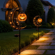 Sheldon Solar Metal Garden Stake Light with Halloween Moon Design – Ideal for Yard or Porch