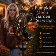 Sheldon Solar Metal Garden Stake Light with Halloween Moon Design – Ideal for Yard or Porch