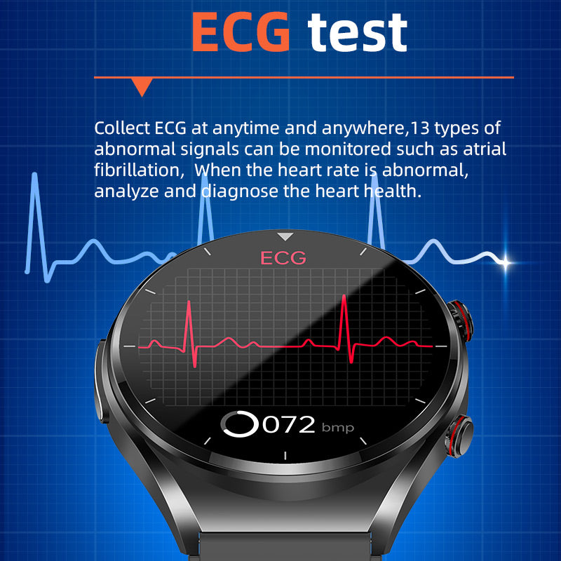 Sleek Health Monitoring Smartwatch with ECG and Blood Pressure – Ideal for Everyday Wear