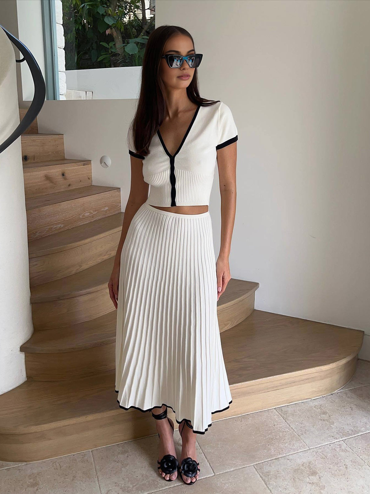 Sofia | Contrast Trim Relaxed Fit Sweater Co Ord Set Women