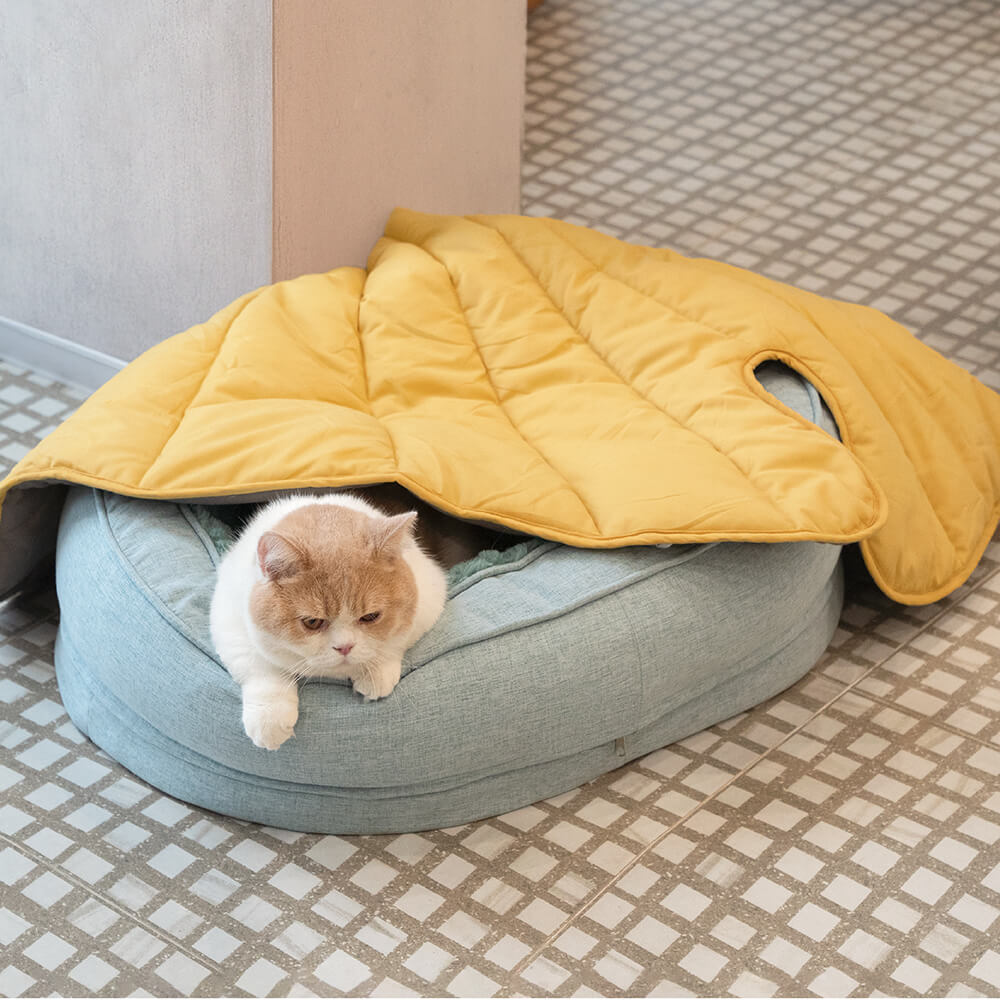 Soft Touch Leaf Design Dog Blanket with Dual Use – Ideal for Living Room or Couch