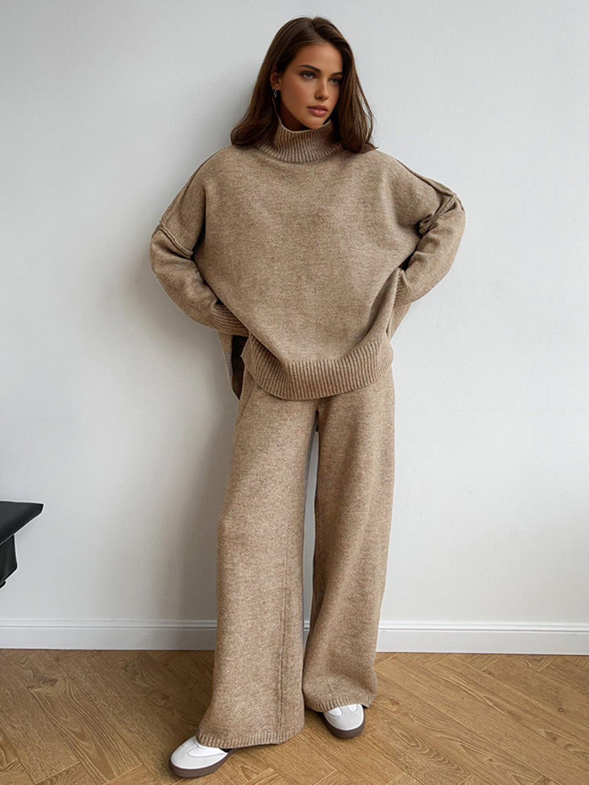 Solange | Relaxed Fit Turtleneck Knit Co Ord Set Women