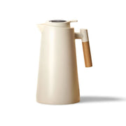 Stainless Steel Thermos Flask with Temperature Display and Wooden Handle – Ideal for Travel or Office