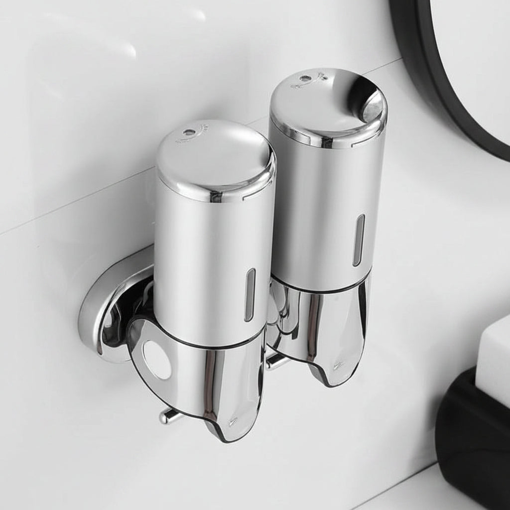 Stainless Steel Wall-Mounted Soap Dispenser with Even Dispensing – Ideal for Bathroom or Kitchen