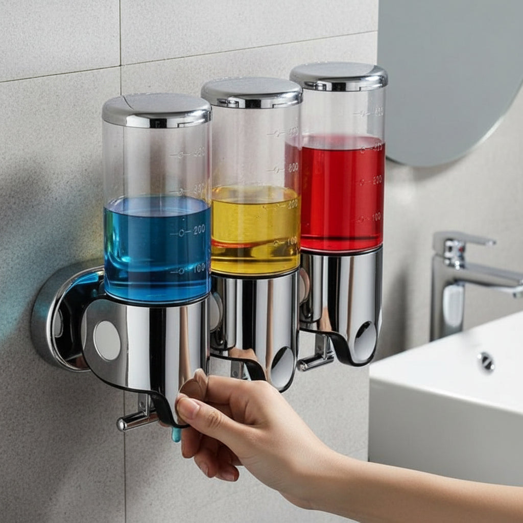 Stainless Steel Wall-Mounted Soap Dispenser with Even Dispensing – Ideal for Bathroom or Kitchen