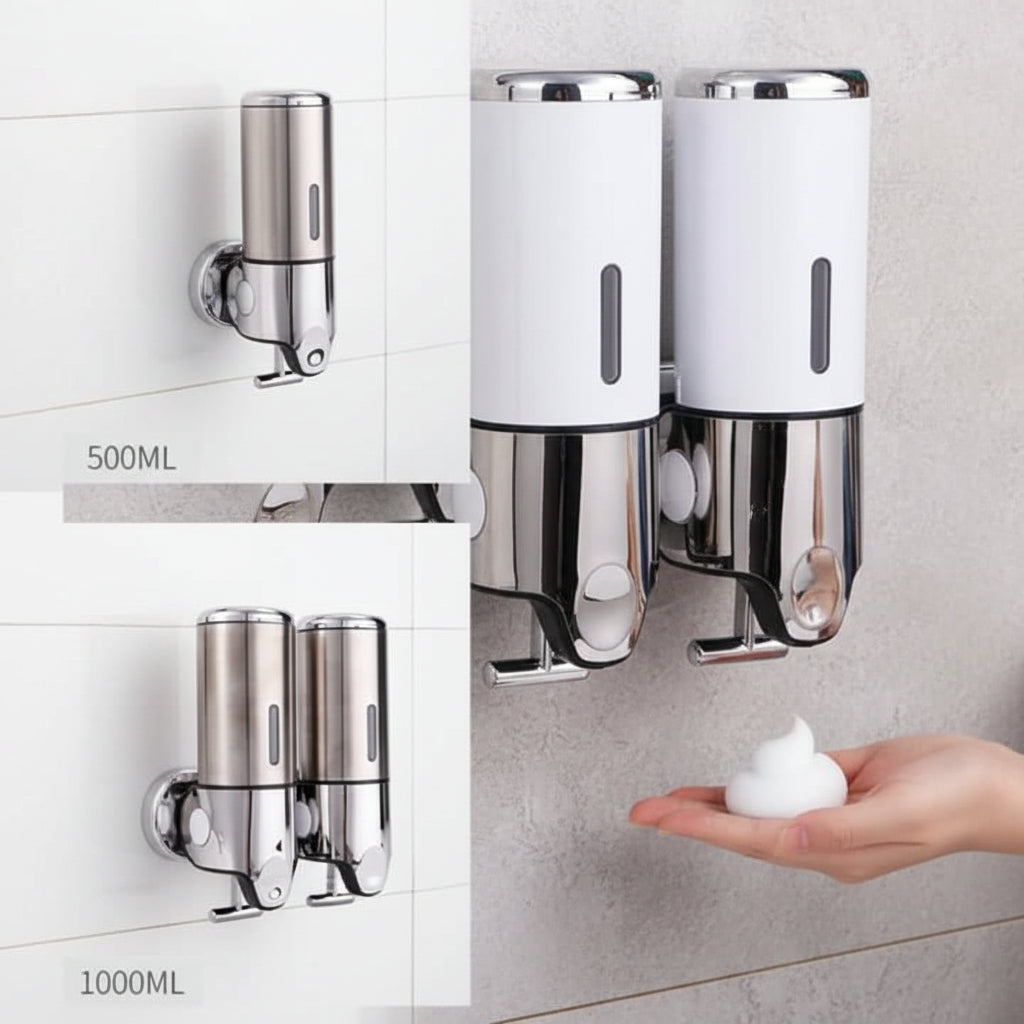 Stainless Steel Wall-Mounted Soap Dispenser with Even Dispensing – Ideal for Bathroom or Kitchen
