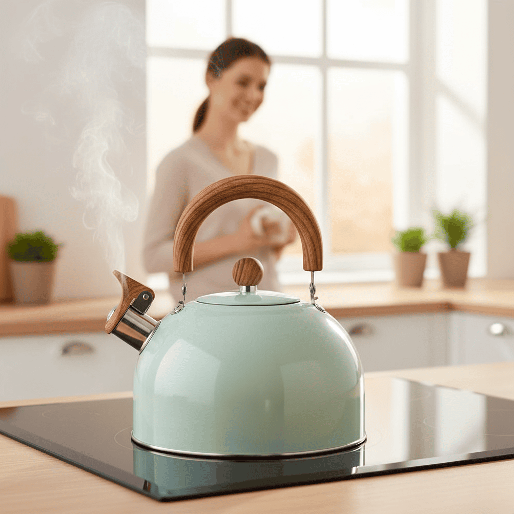 Stainless Steel Whistling Kettle with 3L Capacity – Ideal for Kitchen or Dining