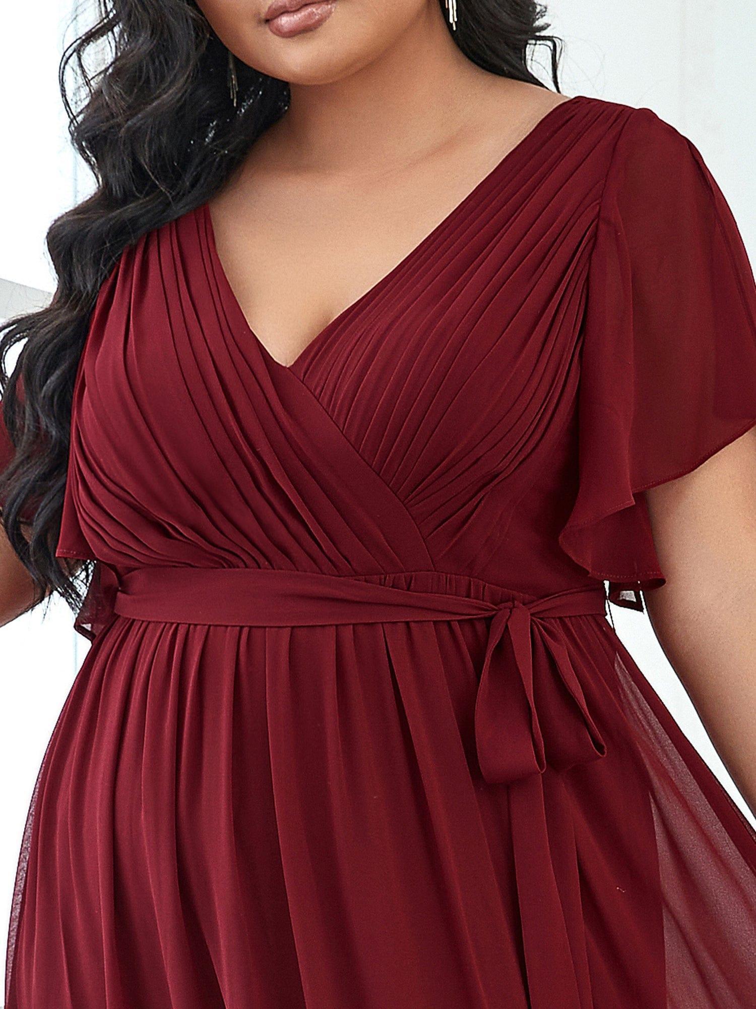 Stella | A-Line Fit V-Neck Flutter Sleeve Bridesmaid Dress