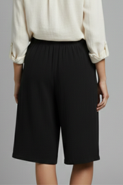 Summer | Elastic Waist Wide Leg Button Shorts