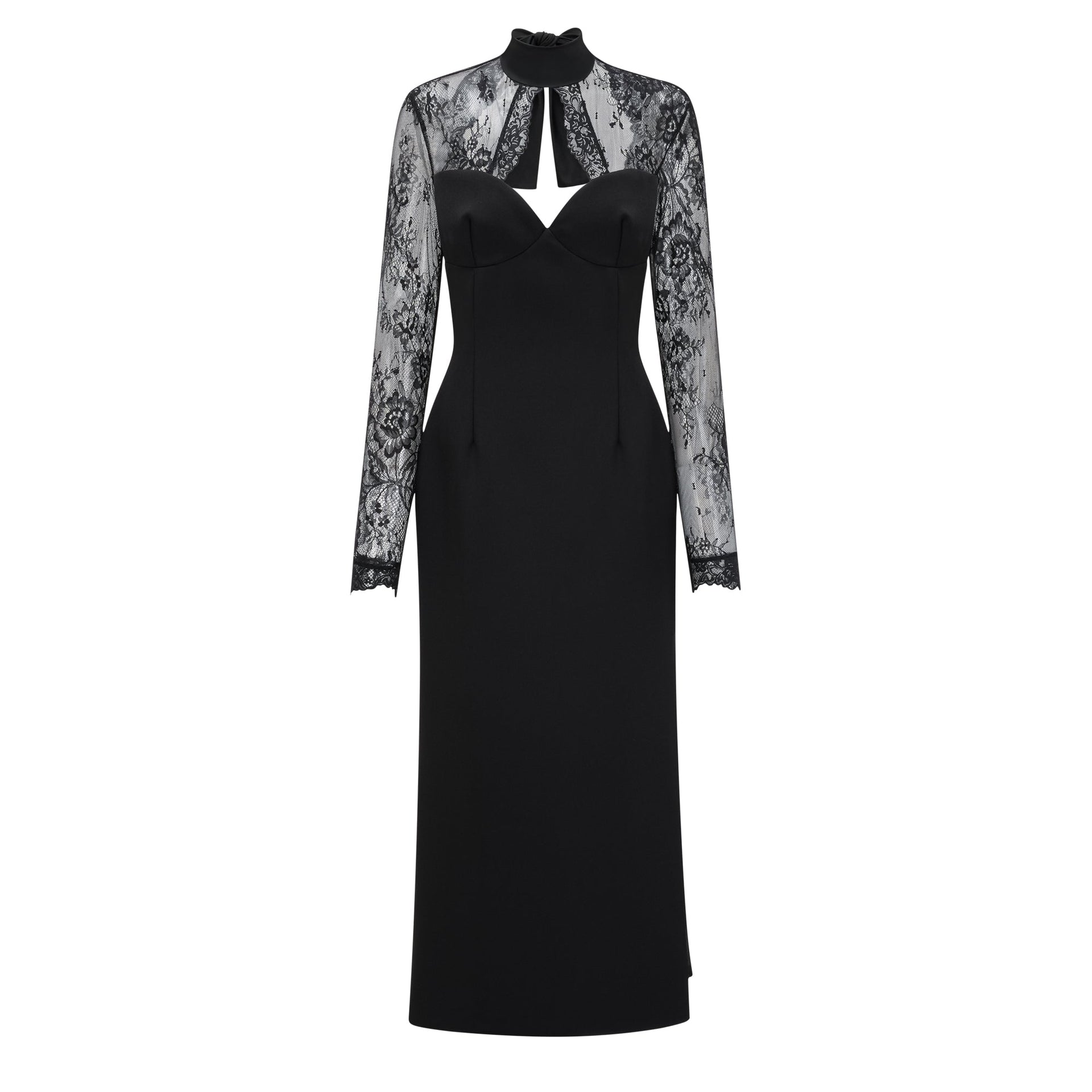 Sydney | Fitted Lace Panel Maxi Dress Concert Outfit