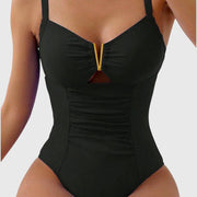 Sydney | Ruched V-Neck One-Piece Swimsuit