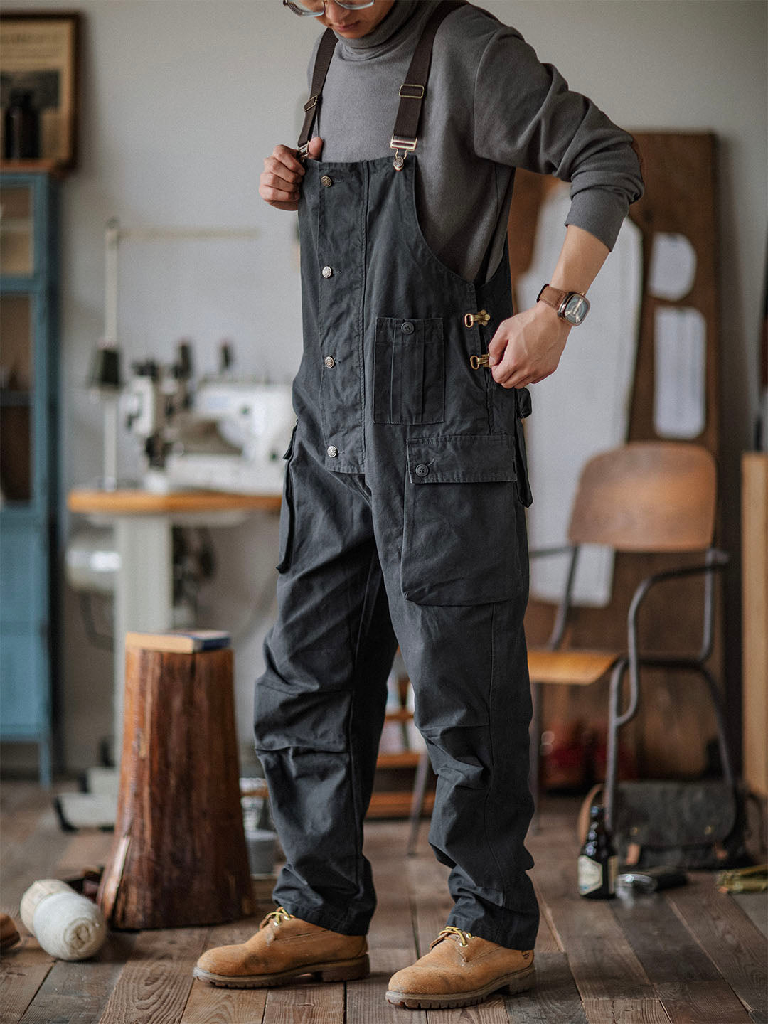 Sylvia | Relaxed Fit Canvas Utility Overalls