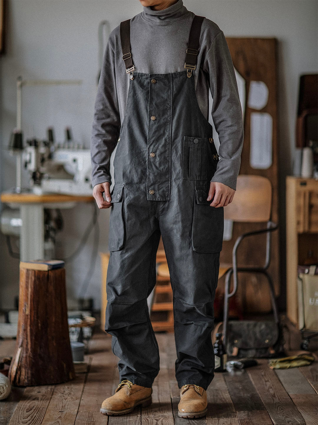Sylvia | Relaxed Fit Canvas Utility Overalls