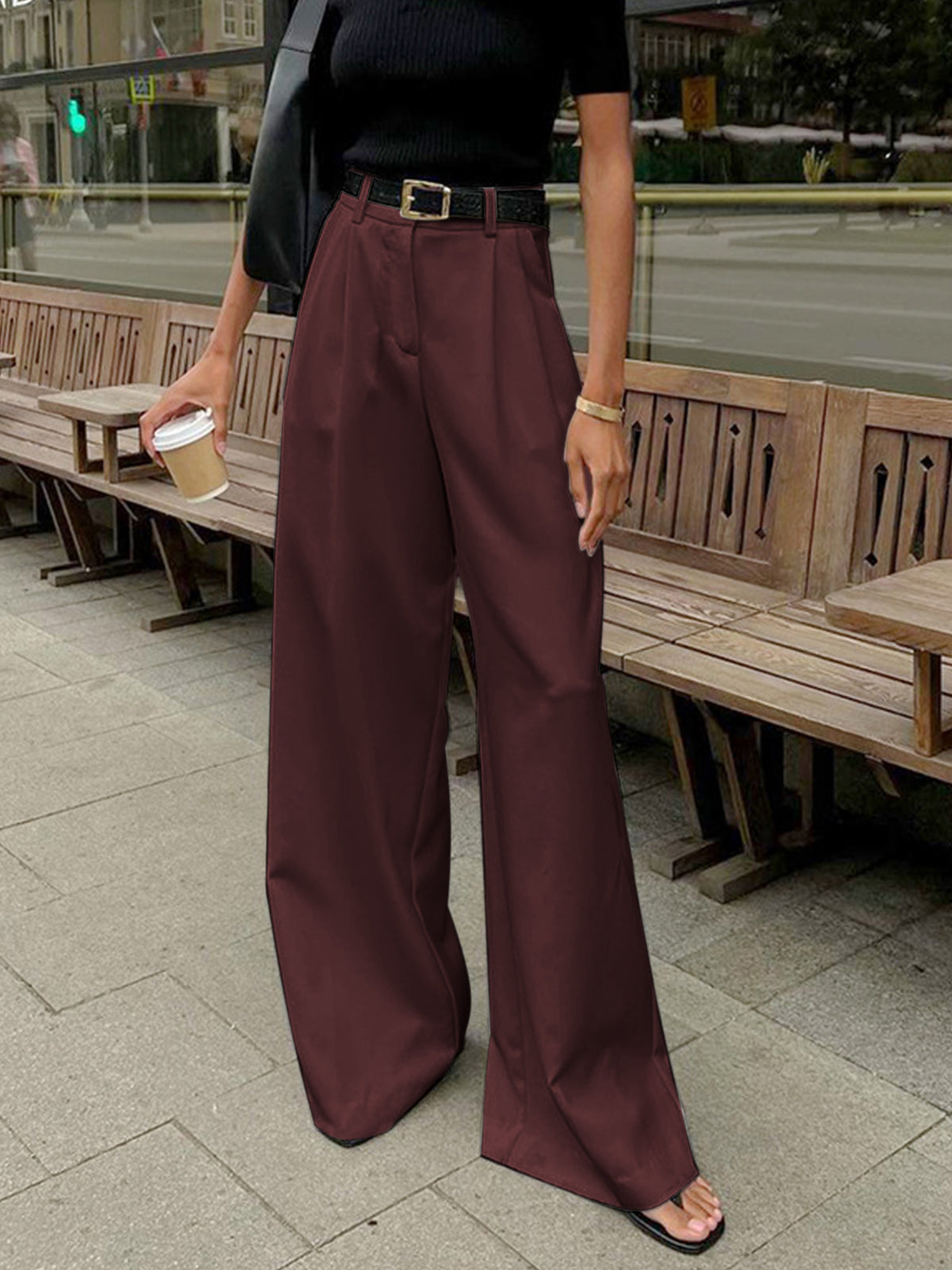 Tallulah | Solid Wide-Leg Palazzo Trousers