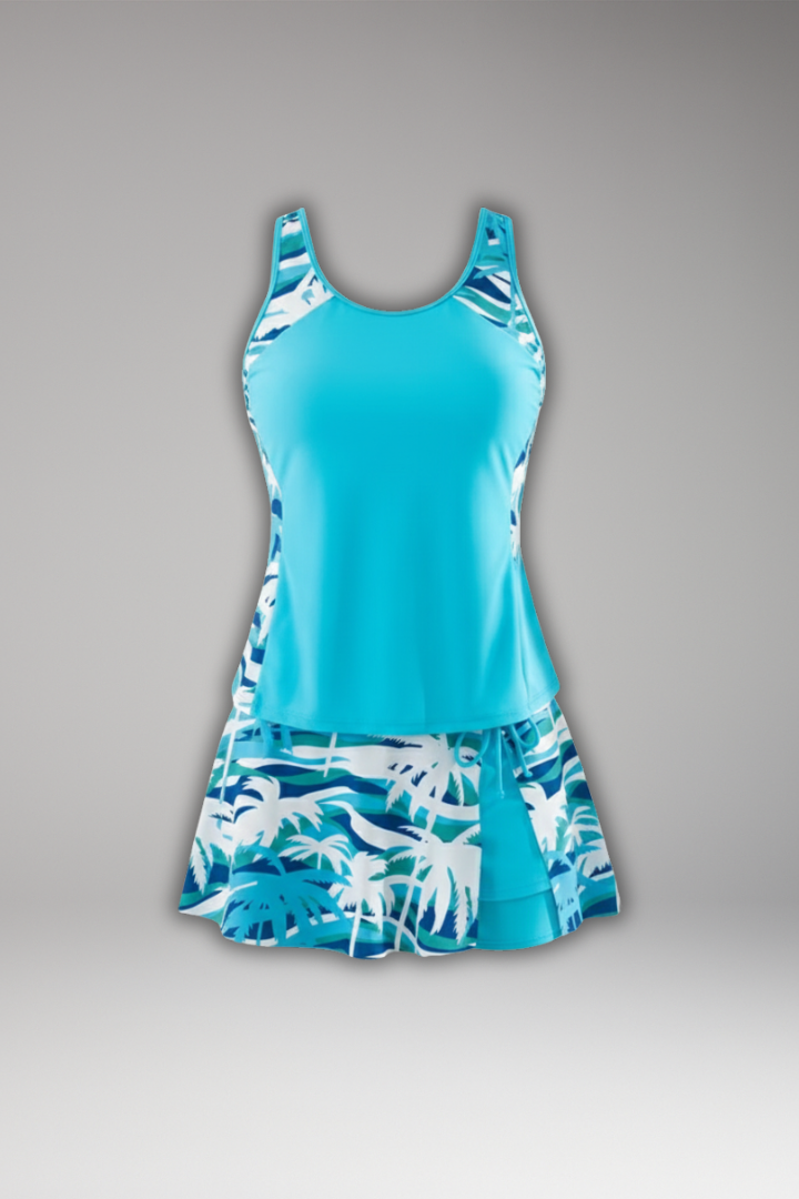 Tamara | Racerback Tankini Set with Skirt
